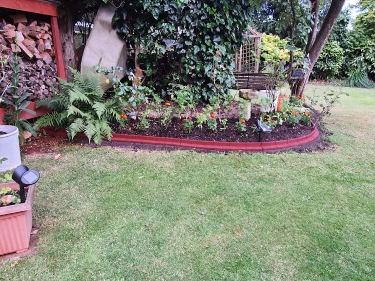 Terracotta Flexiborder in a garden