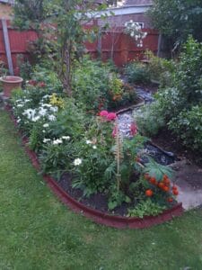 Terracotta Flexiborder in a garden