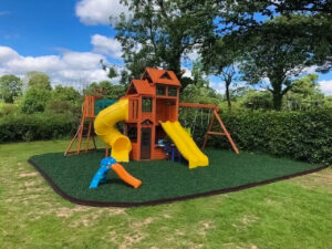 Photo of FlexiBorder being used as kids play area edging